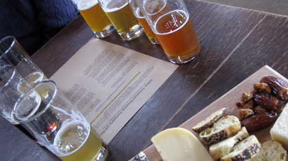 Beer and cheese samplers at Urban Chestnut Brewing
